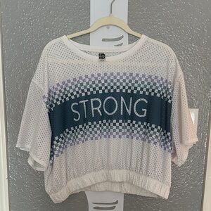 Delta White and Purple Mesh Top